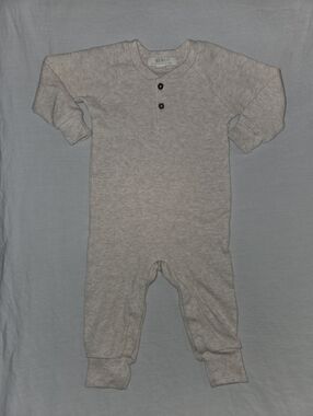 Kendi Neutral Oatmeal Waffle Thermal Baby One-Piece 6-12 Months